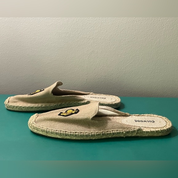 SOLUDOS Bees Cotton Woven Canvas Slip-On Espadrille Mule Flats / Sz 7.5 - Picture 4 of 10